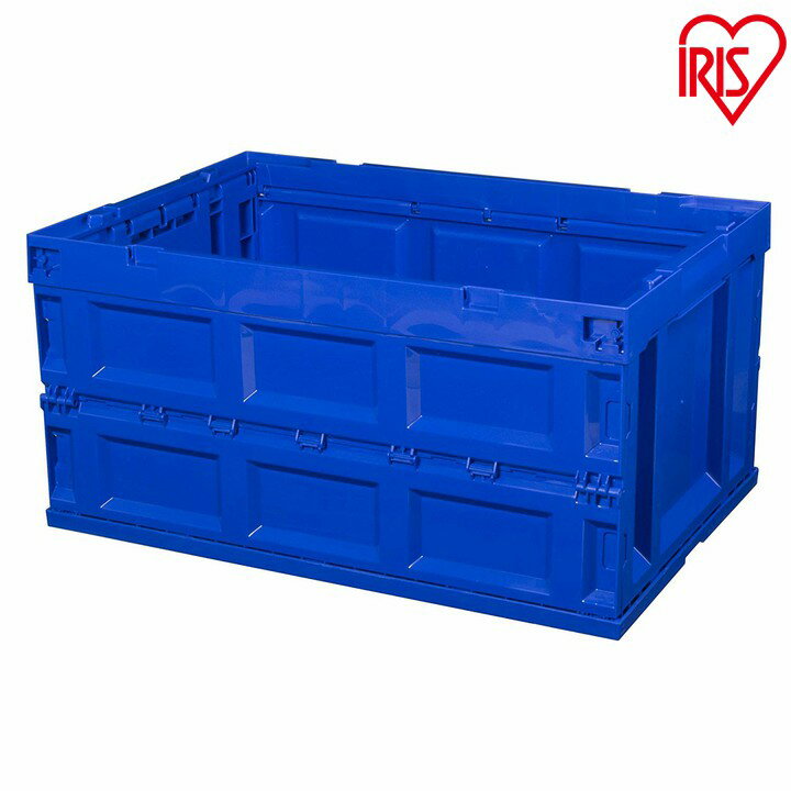 樂天商城 - ハード折りたたみコンテナ HDOC-75L ブルー・クリア[コンテナ/工具箱/工具ケース/ツールボックス/コンテナボックス/おもちゃ箱/収納/小物 /整理/片付け/アイリスオーヤマ]