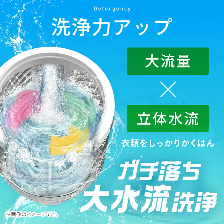 洗濯機 6kg 縦型 一人暮らし 全自動洗濯機 縦型洗濯機 節水 時短 コンパクト 部屋干し ブラック ホワイト 黒 白 新品 ガチ落ち大水流洗浄 アイリスオーヤマ IAW-T606【HS】 - 3