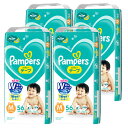 【4個】パンパース さらケアテープ SJ M 56枚 送料無料 オムツ おむつ 紙オムツ 紙おむつ Pampers ぱんぱーす テープ M おしめ テープタイプ パンパース 【D】