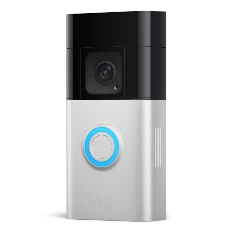 ドアフォン インターホン Ring Doorbell Plus (リング ドアベルプラス バッテリーモデル) サテンニッケル B09WZCVY8Y ビデオドアベル スマホ対応 上下左右150° 配線工事不要 ワイヤレス 防犯 Alexa 【D】