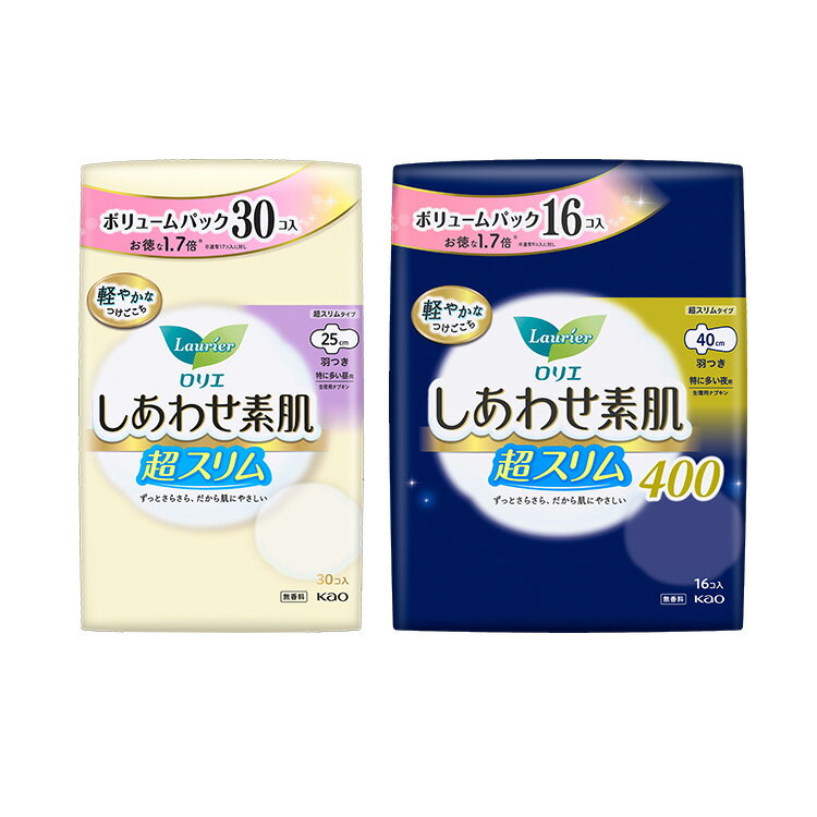 樂天商城 - ナプキン 生理用品 羽つき ロリエ しあわせ素肌 スリム 羽つき 花王 ロリエ しあわせ素肌スリム 生理用品 サニタリー 大容量 ナプキン 特に多い昼用 特に多い夜用 25cm 40cm 羽つき 特に多い昼用(25cm)30コ入 特に多い夜用(40cm)16コ入