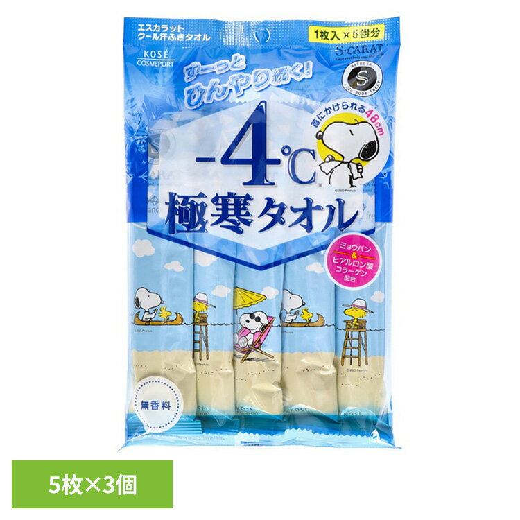 【3個】タオル 汗拭き 極寒タオル エスカラット 極寒タオル 5枚 21084タオル 汗拭き 極寒タオル コーセーコスメポート ボディケア 制汗剤 デオドラント...