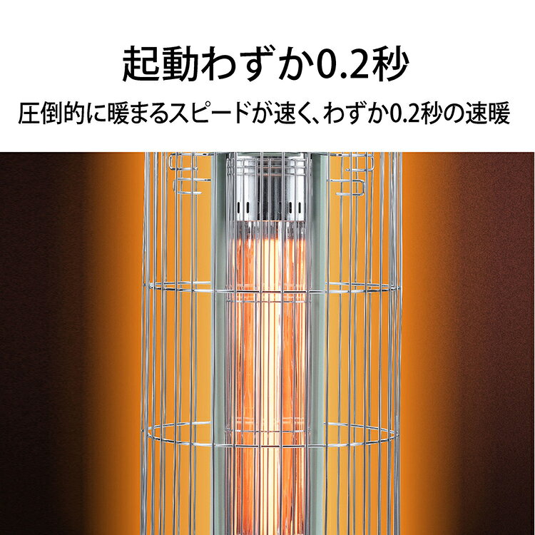 住まいと暮らしの110番のグラファイトヒーター CAHG42アラジン 暖房 ヒーター 電気暖房 暖房機 電気暖房機 グラファイト グラファイトヒーター 日本エー・アイ・シー グリーン ホワイト｜アングル3