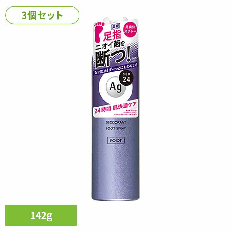 【3個セット】エージーデオ24 フットスプレー h＜L＞ 142g 19198足のニオイ ムレ 殺菌 高密着 速攻さらさら 汗吸着 靴下 ブーツ 清潔 足専用 エージーデオ24