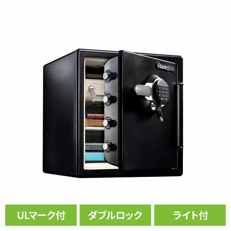 テンキー式2時間耐火・耐水金庫 ブラック JTW123GEL金庫 耐火・耐水金庫 テンキー＋鍵式 容量：約33.6リットル 2時間耐火 防犯 マスターロックセントリー日本株式会社 【TD】 【代引不可】