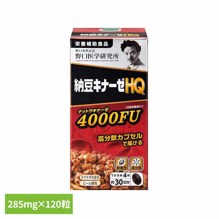 納豆キナーゼHQ120T（285mg×120粒） サプリ 納豆 粒 カプセル ビール酵母 【B】