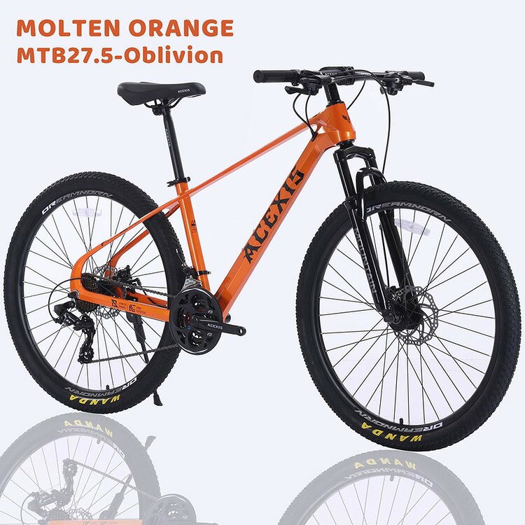 住まいと暮らしの110番の【完成車】ACEXISマウンテンバイクシマノ 24段変速 Oblivion マウンテンバイク MTB 27.5インチ 自転車 マグネシウム合金 シマノ shimano 24段変速 サスペンション ACEXIS オレンジ ブラック グレー【TD】 【代引不可】｜アングル2