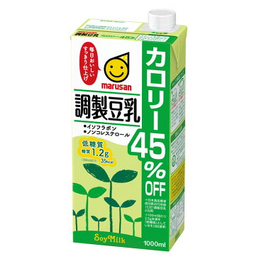 【6本入】 調製豆乳 カロリー45%オフ 1L 豆乳 カロリーオフ スッキリ 大豆 1000ml marusan コレステロールゼロ 紙パック 6本 マルサンアイ 【D】