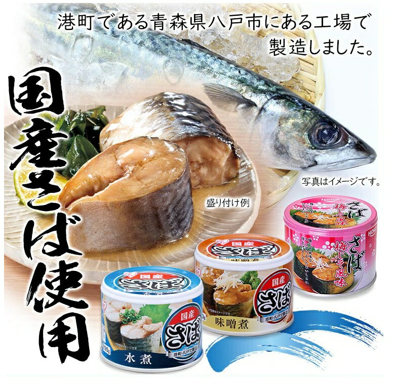 【48個セット】缶詰 サバ缶 さば缶 サバ缶190g（1缶） 日本のさば 水煮・味噌煮・梅しそサバ さば 国産 にほんのさば にほん かんづめ 保存食