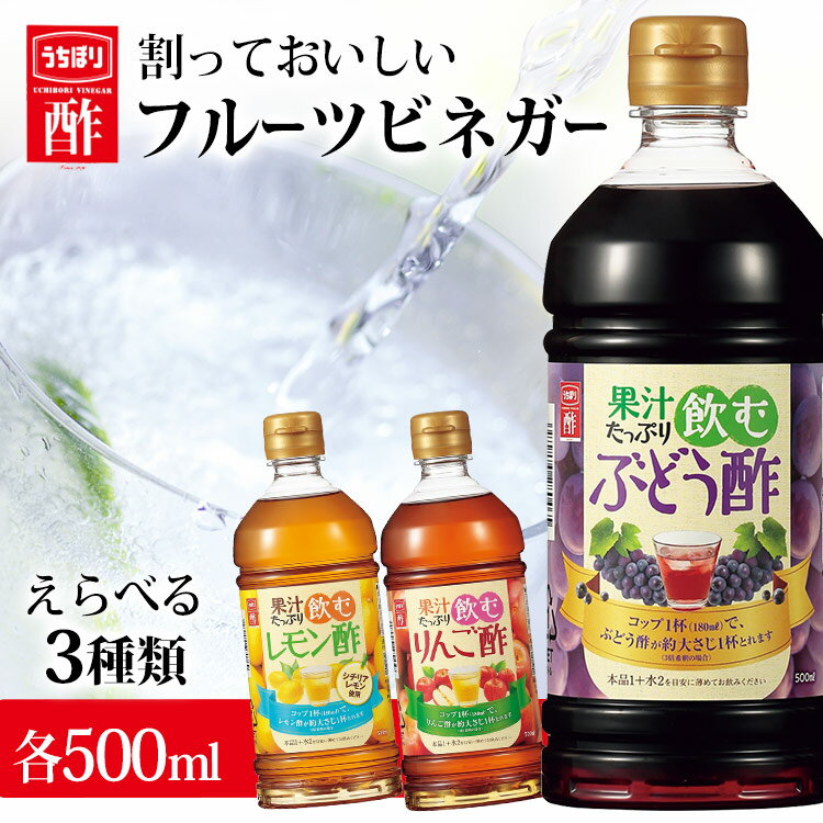 フルーツビネガー りんご酢 ぶどう酢 レモン酢 飲む酢 果汁たっぷり飲む酢 500ml 内堀 ビネガードリンク 飲むりんご酢 酢ドリンク 【D】