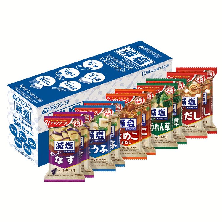 Rakuten - 減塩いつものおみそ汁 5種セット10食C アサヒグループ食品 アマノフーズ アサヒ アマノ 天野 フリーズドライ FD みそ汁 ローリングストック 保存食