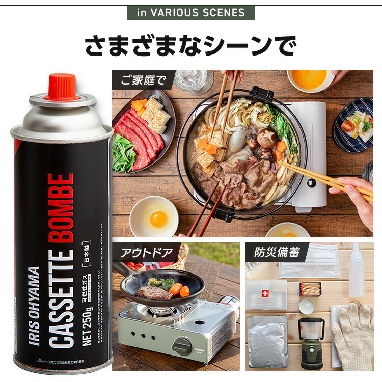 【48本】 アイリスカセットボンベ 250g×3本入×16組 IGB-250A送料無料 カセットガス ボンベ カセットコンロ用 お料理 アウトドア キャンプ 備蓄 まとめ買い 災害時 ガスボンベ 【D】【予約】 2