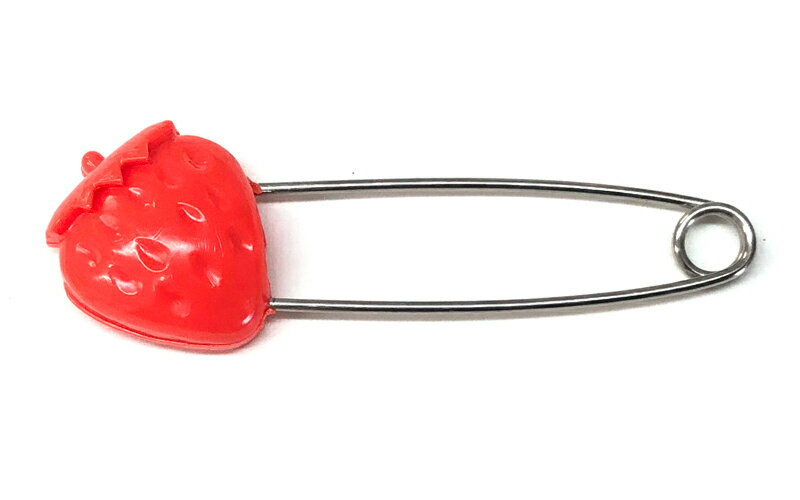 いちご (ABS) 3本入 かわいい フルーツ ロックピン 日本製 安全ピン 名札 ゼッケン カーテン くだもの 昭和レトロ 推し活 推し色...