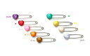 ハートピン【オパール】3本入 かわいい 日本製 安全ピン 推し色 推し活 ハロウィン ブローチピン インテリア ストールピン 服 コスプレ ゼッケン 名札用 ギ...