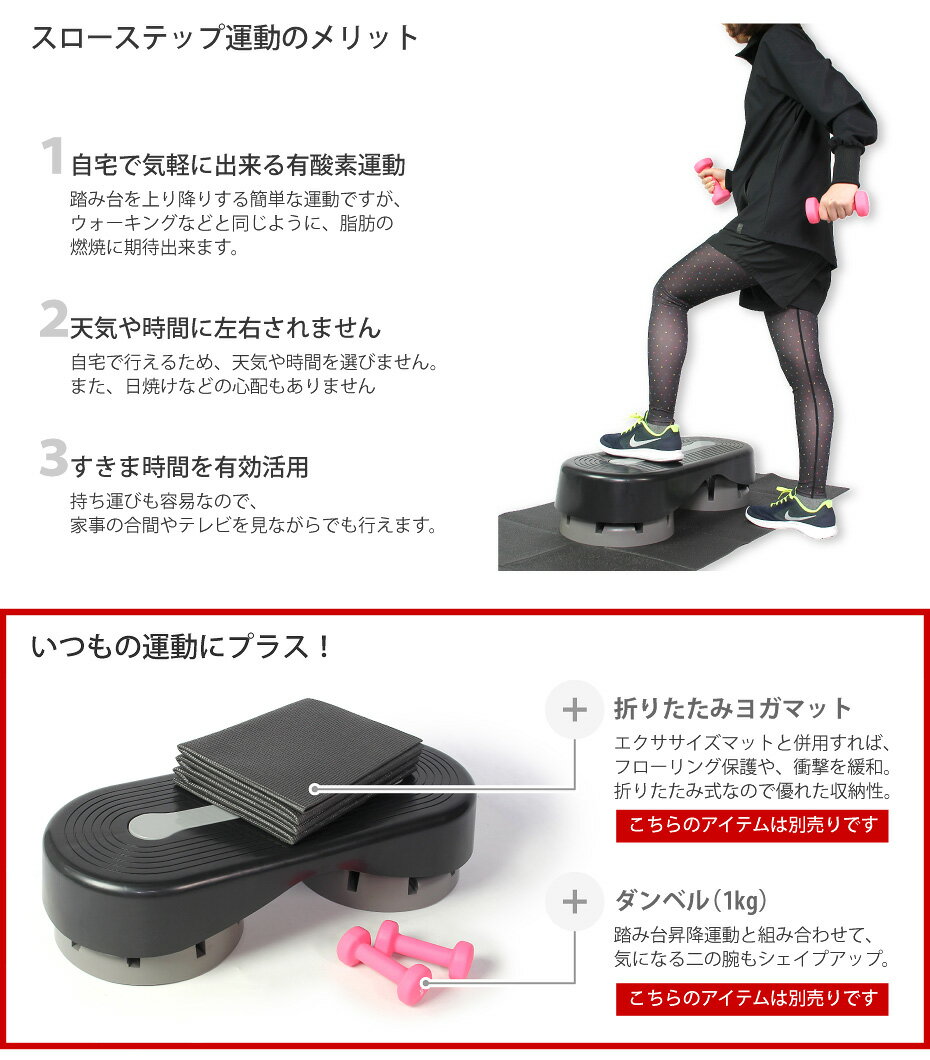 楽天市場 送料無料 踏み台昇降 ステップ台 エクササイズ Egs イージーエス エアロビクスステップ 3段 Eg 3086 エアロビクス ステップ スローステップ 踏み台 ダイエット トレーニング 健康 ヨガマット ダンベル バランスボール と一緒に 返品交換不可