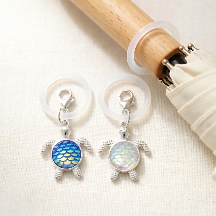 【2個セット 海亀 目印チャーム Umbrella Marker】 目印チャーム 目印アクセサリー ホヌ ウミガメ アロハ キーホルダー キーリング ハワイ ハワイアン雑貨の商品画像 3