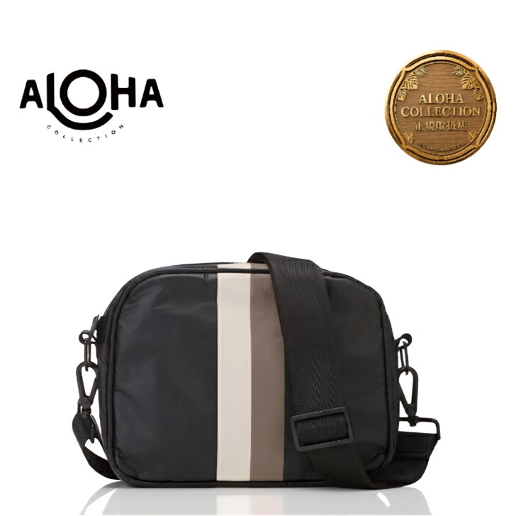 【正規取扱店/ALOHA COLLECTION Le Voyageur Le Tour】 アロハコレクション ショルダーバッグ ボディバッグ 撥水 ハワイアン雑貨 ALOHA COLLECTION アロハコレクション ボディバッグ ショルダーバッグ かばん 軽い 斜め掛け 肩掛け 洗える スマホ レディース 母の日 BLACK 黒 ハワイ ハワイアン雑貨 撥水 人気のあるLe Tour シリーズのショルダーバッグ。軽量でコンパクトでありながらも必需品がしっかり入る機能性ショルダーバッグです。ラグジュアリーとスポーティさが融合したLe Voyageur Luxコレクション。スタイリッシュでモダンなプリントは、時代を超えて愛されるストライプ柄で、どんなシーンにもマッチします。海やプールなどのアウトドアでも貴重品はしっかり守れます。防水バッグでお手入れも簡単！湿らせた布で拭くか、シンクで手洗いするか、洗濯機のデリケートコースで洗って平干ししてください。※調整可能ストラップ付ファスナー開閉式 / 内側にファスナー付きポケット取り外し可能ストラップサイズ：縦 約15cm 横 21cm マチ 5.5cmクロスボディストラップ長さ：最大138cm素材：スプラッシュプルーフスプラッシュプルーフは防水に次ぐ優れた機能です。軽い水しぶき、小雨などから持ち物を守りますが、持ち物を入れたまま水没させないでください。ファスナーと縫い目は防水ではありません。 (注意)お使いのモニターの設定や環境等により、実際の色味と異なる場合がございますのでご了承下さい。海外輸入品につき、性質上多少のキズなどがある場合がございますが、初期不良の対象外とさせていただきます。 1