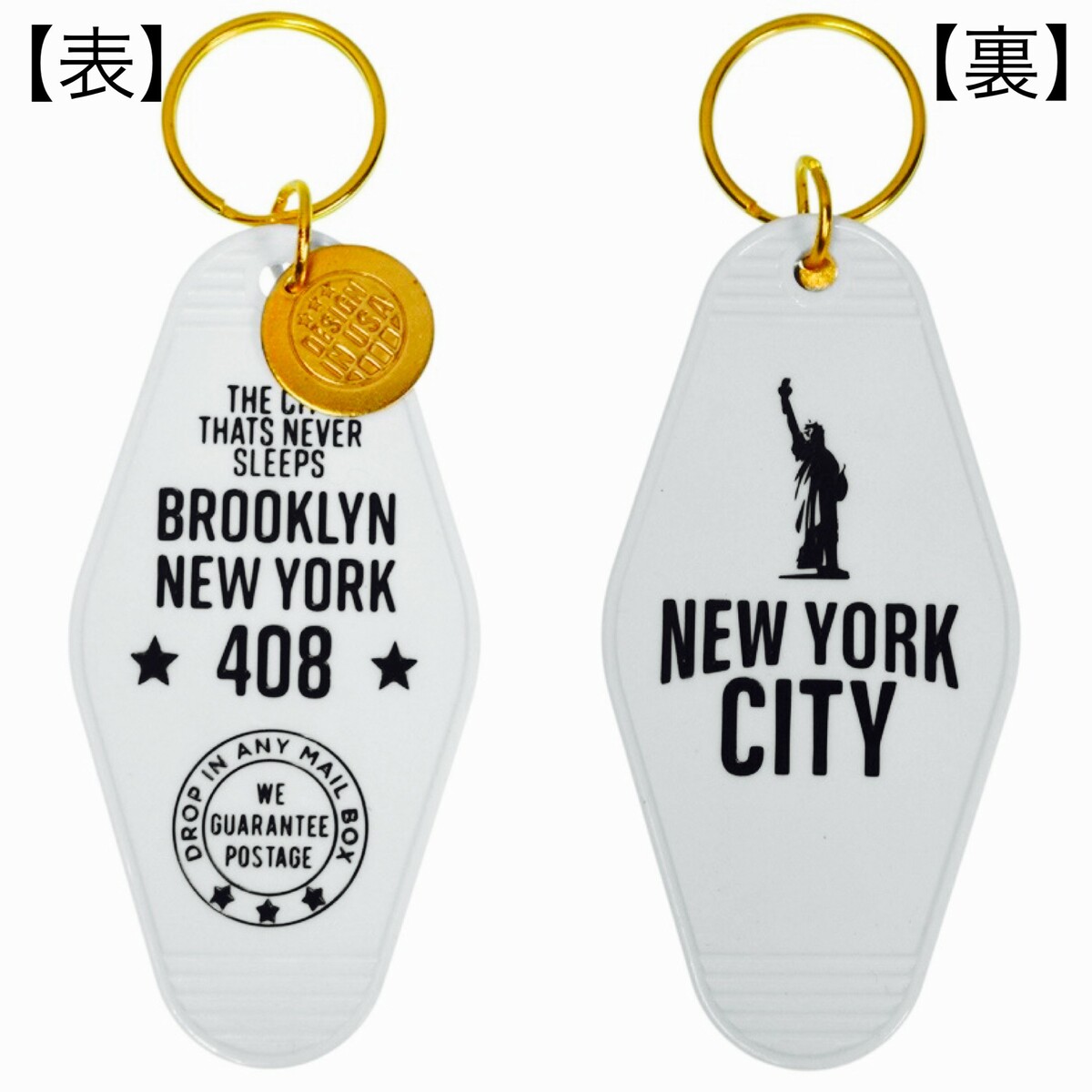 乐天商城 - アメリカン雑貨　ハワイアン雑貨　キータグ　モーテルキー　キーホルダー　キーリング　ブルックリン　ニューヨーク　ホワイト　鍵　雑貨