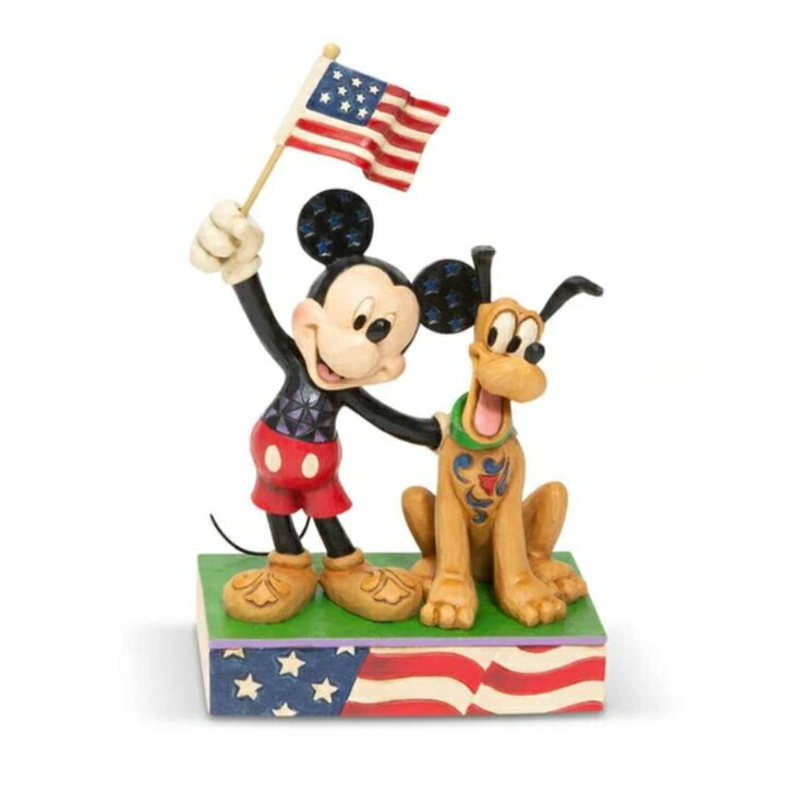 乐天商城 - 【Disney Traditions ミッキー&プルート】　アメリカンフラッグ　ミッキー　プルート　Disney　ディズニー　アメリカン雑貨