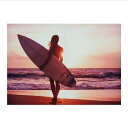 キャンバスアート アートパネル ハワイアン雑貨Carino Canvas Art Beautiful surfer girl 700x500mm アート 絵画