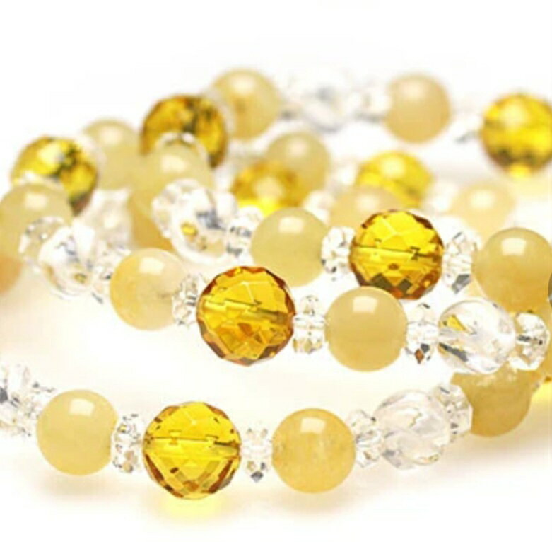 乐天商城 - シトリン　アラゴナイト　ブレスレット　イエロー　パワーストーン　天然石　誕生石　疲れを取り除き　　浄化作用　幸運