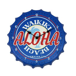 アロハボトルキャップクロック　ボトルキャップ　アロハ　ビーチ　時計　ハワイ　ハワイアン雑貨　インテリア雑貨