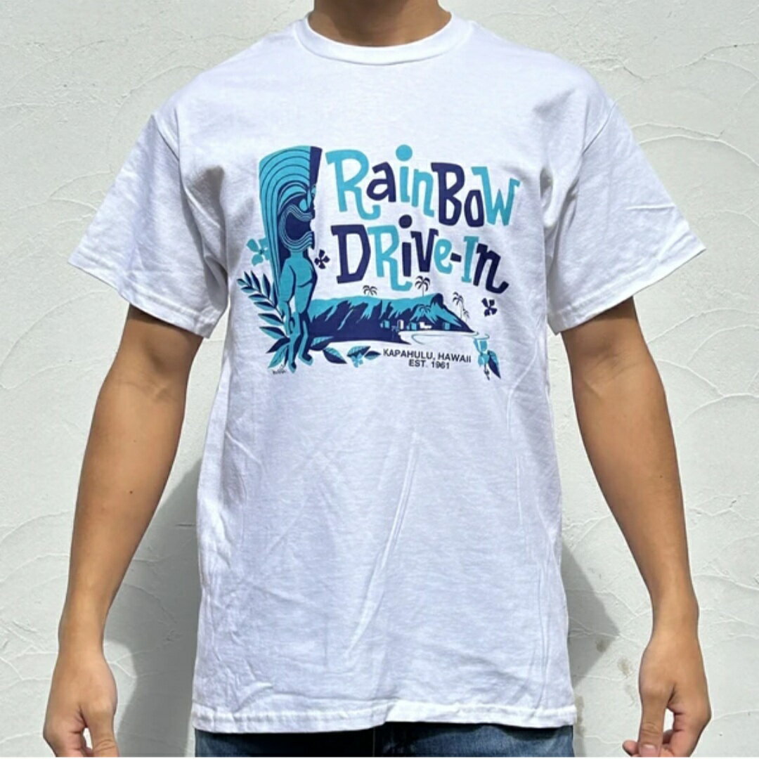 【2024 新作 Rainbow DRIVE-IN BY Mookie Sato Diamond Head T ホワイト】 　ハワイ　ハワイアン　レインボードライブイン