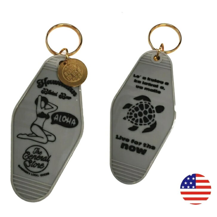 乐天商城 - 【アメリカン モーテルキー】 アメリカン雑貨　ハワイアン雑貨　キータグ　モーテルキー　キーホルダー　キーリング　アロハ　モーテル　ハワイ　グレー　GRAY　鍵　雑貨