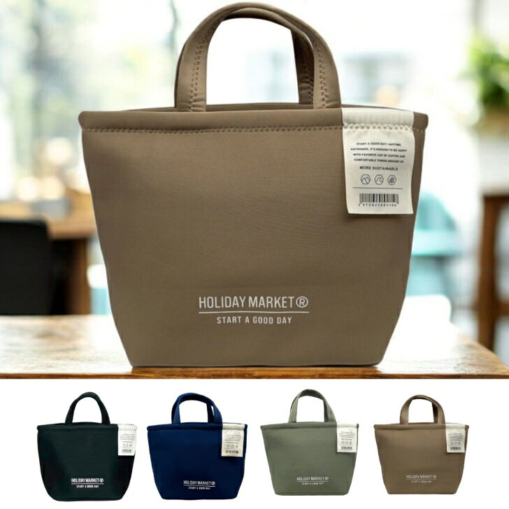 乐天商城 - 【HOLIDAY MARKET ネオプレン保冷トートバッグ】　ネオプレーン　保冷トートバッグ　ハレイワハッピーマーケット　大きめ　ハワイ　ハワイアン雑貨　ランチトート　ランチバッグ