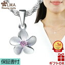 ハワイアンジュエリー ネックレス ペンダントトップ ヘッド シルバー925 ジルコニア 6mm プルメリア 一輪 花 ピンク 波 ミニ メンズ レディース プレ...