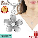 【P5+クーポン有】ハワイアンジュエリー ネックレス ペンダントトップ ヘッド シルバー925 ジルコニア ロジウム コーティング プルメリア 一輪 花 波 レ...