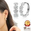 【P5+クーポン有】ハワイアンジュエリー ピアス セカンドピアス イヤリング シルバー925 クリア ジルコニア フープ 円 輪 丸 レイ 花輪 プルメリア 花...