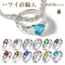 ハワイアンジュエリー ネックレス 【ロープチェーン付き】 ベビーリング シルバー925 ヘッド 誕生石 バース ストーン チェーン長さ選べる 送料無料 ギフト ...