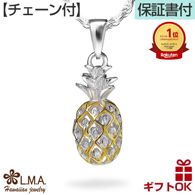 【P5+クーポン有】ハワイアンジュエリー ネックレス 【チェーン付】 ペンダントトップ ヘッド シルバー925 イエローゴールド パイナップル フルーツ プルメ...