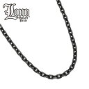 ハワイアンジュエリー チェーン シルバー925 LONO ロノ ダイヤモンドカットチェーン 鎖 黒 ブラック ロジウム 45cm × 幅3mm ネックレス メン...