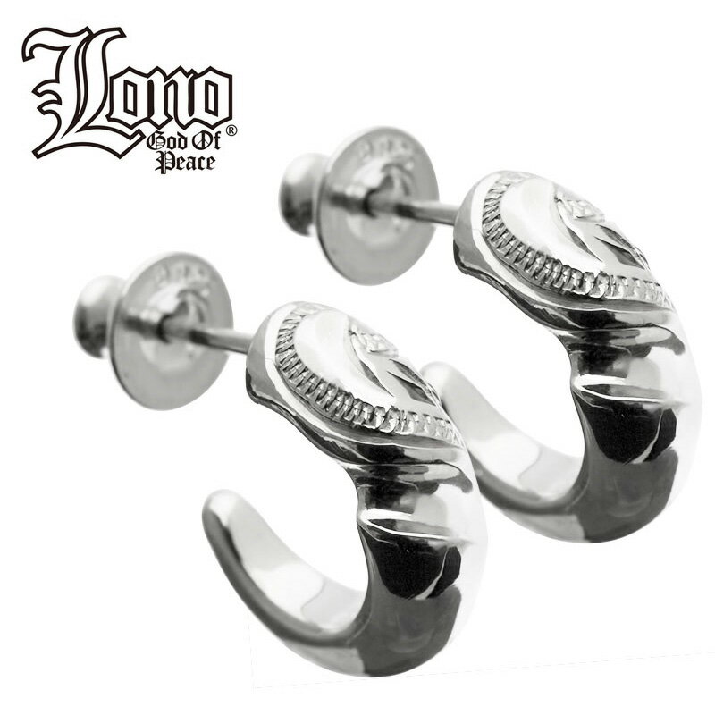 【P5+クーポン有】ハワイアンジュエリー ピアス セカンドピアス イヤリング シルバー925 LONO ロノ フープ ハーフフープ 半円 スクロール 波 プルメ...