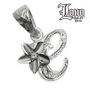 ハワイアンジュエリー ネックレス ペンダントトップ ヘッド シルバー925 クリア LONO ロノ イニシャル C プルメリア 花 波 レディース ブランド プ...