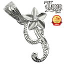 ハワイアンジュエリー ネックレス ペンダントトップ ヘッド シルバー925 クリア LONO ロノ イニシャル J プルメリア 花 波 レディース ブランド プ...