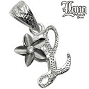 ハワイアンジュエリー ネックレス ペンダントトップ ヘッド シルバー925 ジルコニア LONO ロノ イニシャル L プルメリア 花 波 レディース ブランド...