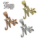 ハワイアンジュエリー ネックレス ペンダントトップ ヘッド 14K イエロー ピンク ホワイト ゴールド ダイヤモンド LONO ロノ | イニシャル M プルメリア 花 波 レディース ブランド プレゼント 誕生日 記念日 【送料無料】 おしゃれ 人気 ハワジュ カップル ギフト