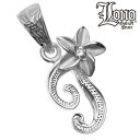 ハワイアンジュエリー ネックレス ペンダントトップ ヘッド シルバー925 クリア ジルコニア LONO ロノ イニシャル t プルメリア 花 波 レディース ブランド プレゼント 誕生日 【送料無料】 人気 ギフト lmaハワイ 金属アレルギー