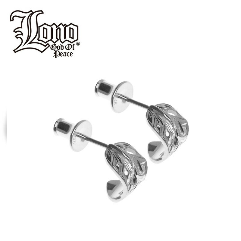 【P5+クーポン有】ハワイアンジュエリー ピアス シルバー925 LONO ロノ フェザー 羽 フープ 半円 スクロール 波 プルメリア メンズ レディース ブ...