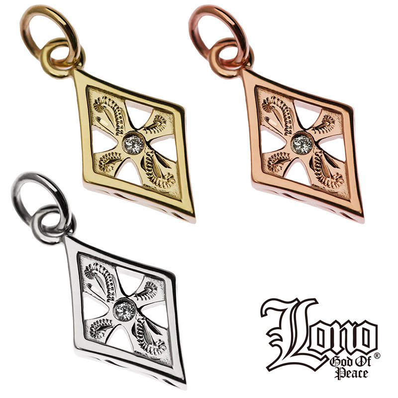 【P5+クーポン有】ハワイアンジュエリー ネックレス トップ 14K イエロー ピンク ホワイト ゴールド ダイヤモンド LONO ロノ 十字架 クロス 透かし...