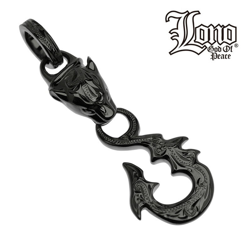 【P5+クーポン有】ハワイアンジュエリー ネックレス トップ シルバー925 ブラック ロジウム コーティング LONO ロノ フィッシュフック 釣り針 波 パ...