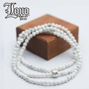 【P5+クーポン有】ハワイアンジュエリー ネックレス ホワイト ハウライト シルバー925 シリコンゴム LONO ロノ 約60cm 4mm玉 パワーストーン ...