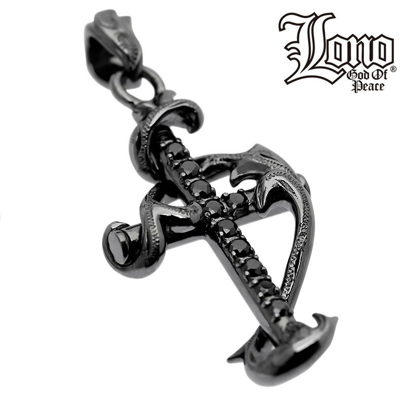 【P5+クーポン有】ハワイアンジュエリー ネックレス トップ ヘッド シルバー925 ブラック ロジウム コーティング LONO ロノ 十字架 クロス 黒 キノ...