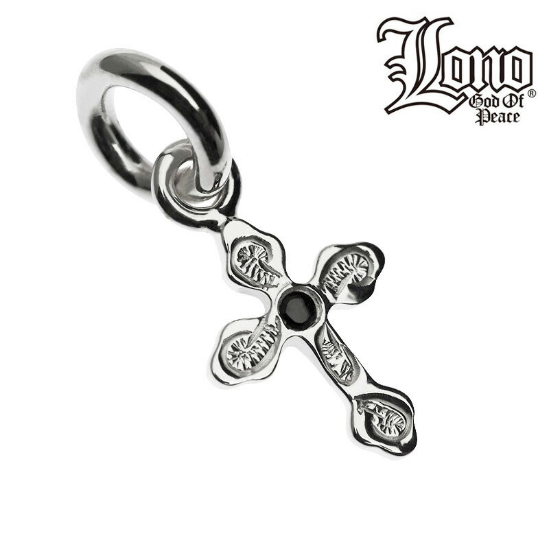 【P5+クーポン有】ハワイアンジュエリー ネックレス トップ ヘッド シルバー925 ブラック ジルコニア LONO ロノ 十字架 クロス スクロール 波 プル...