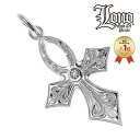 ハワイアンジュエリー ネックレス トップ ヘッド シルバー925 クリア ジルコニア LONO ロノ 十字架 クロス スクロール 波 プルメリア メンズ レディ...