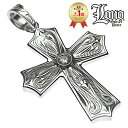 ハワイアンジュエリー ネックレス トップ ヘッド シルバー925 クリア LONO ロノ 十字架 クロス スクロール 波 プルメリア メンズ レディース ブラン...