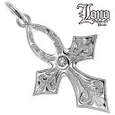 ハワイアンジュエリー ネックレス トップ ヘッド シルバー925 ジルコニア LONO ロノ 十字架 クロス スクロール 波 プルメリア メンズ レディース ブ...